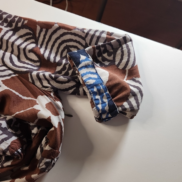 Boden Retro Flower Print Mini Dress Women US 10 Lightweight Earthy 70s Mod - Picture 3 of 12